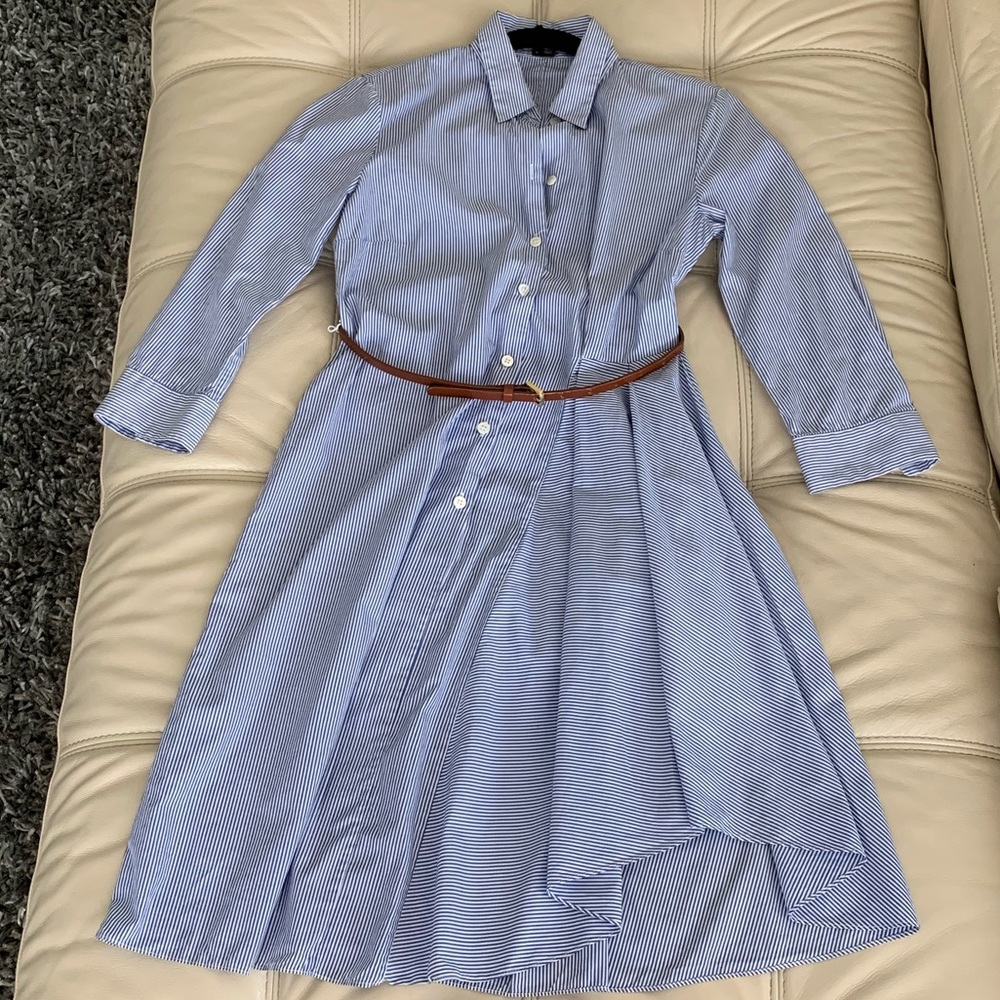 Theory Pinstripe Shirt Dress